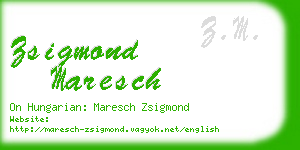 zsigmond maresch business card